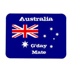 Magnet Flexible Drapeau australien & G'day Mate, vacances /sports 