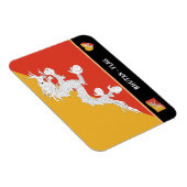 Magnet Flexible Drapeau bhoutanais & Pays bhoutanais / Dragon bhou (Côté Droit)