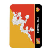 Magnet Flexible Drapeau bhoutanais & Pays bhoutanais / Dragon bhou (Vertical)