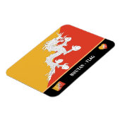 Magnet Flexible Drapeau bhoutanais & Pays bhoutanais / Dragon bhou (Côté Gauche)