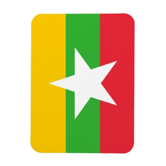 Magnet Flexible Drapeau Birmanie / Myanmar (Vertical)