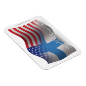 Magnet Flexible Drapeau d'agitation finlandais-américain (Côté Droit)