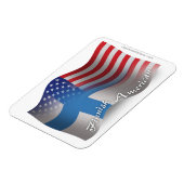 Magnet Flexible Drapeau d'agitation finlandais-américain (Côté Gauche)