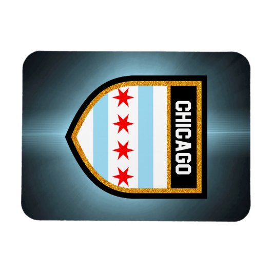 Magnet Flexible Drapeau de Chicago (Horizontal)