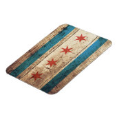 Magnet Flexible Drapeau de Chicago sur le vieux grain de bois (Côté Gauche)