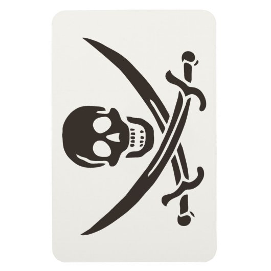 Magnet Flexible Drapeau de crâne obsidien Drapeau de pirate Calico (Vertical)