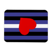 Magnet Flexible Drapeau de fierté en cuir et cœur (Horizontal)