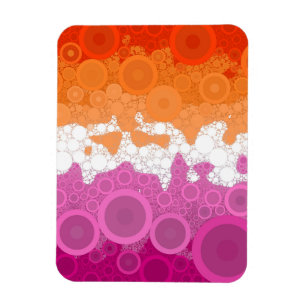 Magnet Flexible Drapeau de fierté lesbienne abstrait groovy bohème