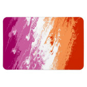 Magnet Flexible Drapeau de fierté lesbienne abstrait trippy ondulé (Horizontal)