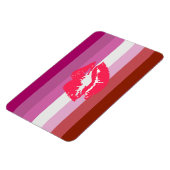 Magnet Flexible Drapeau de fierté lesbienne au rouge à lèvres (Côté Gauche)