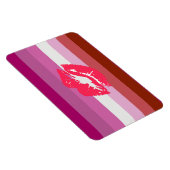 Magnet Flexible Drapeau de fierté lesbienne au rouge à lèvres (Côté Droit)