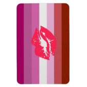 Magnet Flexible Drapeau de fierté lesbienne au rouge à lèvres (Vertical)