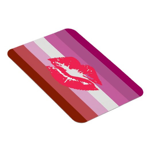 Magnet Flexible Drapeau de fierté lesbienne au rouge à lèvres (Côté Droit)