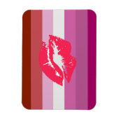 Magnet Flexible Drapeau de fierté lesbienne au rouge à lèvres (Vertical)