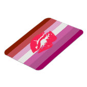 Magnet Flexible Drapeau de fierté lesbienne au rouge à lèvres (Côté Gauche)