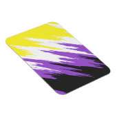 Magnet Flexible Drapeau de fierté non binaire funky grunge zigzag  (Côté Droit)