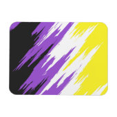Magnet Flexible Drapeau de fierté non binaire funky grunge zigzag  (Horizontal)