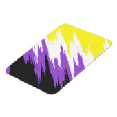 Magnet Flexible Drapeau de fierté non binaire funky grunge zigzag  (Côté Gauche)