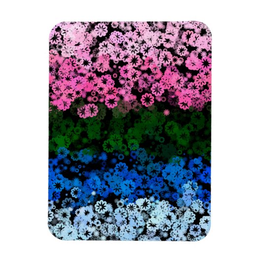 Magnet Flexible Drapeau de fierté Omniromantique Fleuris Mignon Ré (Vertical)