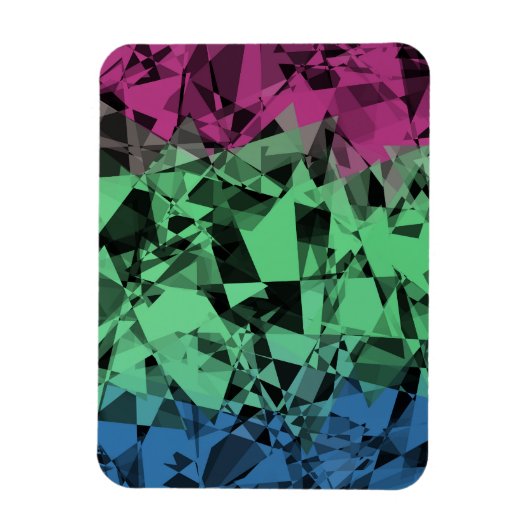 Magnet Flexible Drapeau de Fierté Polysexuel Groovy Éclectique Rét (Vertical)