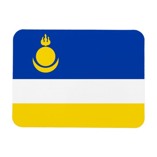 Magnet Flexible Drapeau de la Buryatia patriotique (Horizontal)