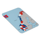 Magnet Flexible drapeau de la carte politique du pays nordique (Côté Droit)