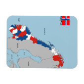 Magnet Flexible drapeau de la carte politique du pays nordique (Horizontal)