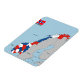 Magnet Flexible drapeau de la carte politique du pays nordique (Côté Gauche)