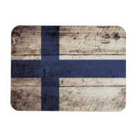 Drapeau de la Finlande sur le vieux grain en bois