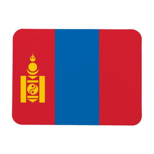 Magnet Flexible Drapeau de la Mongolie (Horizontal)