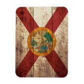 Magnet Flexible Drapeau de l'État de Floride sur le vieux grain de (Vertical)