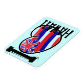 Magnet Flexible Drapeau de l'état de Heart Hawaii rectangle magnét (Côté Gauche)
