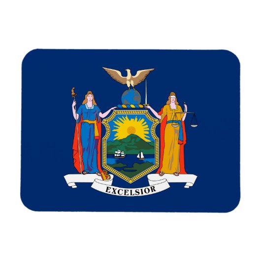 Magnet Flexible Drapeau de l'État de New York (Horizontal)