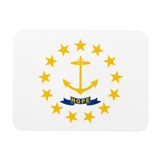 Magnet Flexible Drapeau de l'État de Rhode Island (Horizontal)