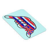 Magnet Flexible Drapeau de l'État d'Hawaii shaka symbole souvenir (Côté Droit)