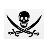 Magnet Flexible Drapeau de pirate Crâne croisé épées (Horizontal)
