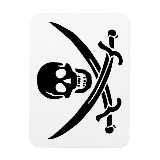 Magnet Flexible Drapeau de pirate Crâne croisé épées (Vertical)