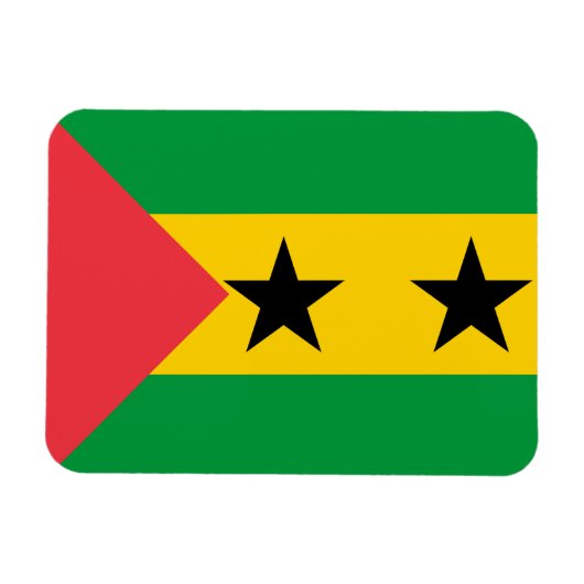 Magnet Flexible Drapeau de Sao Tomé-et-Principe (Horizontal)