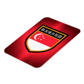 Magnet Flexible Drapeau de Singapour (Côté Gauche)