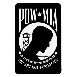 Magnet Flexible Drapeau des POW MIA : Soldats disparus de la guerr