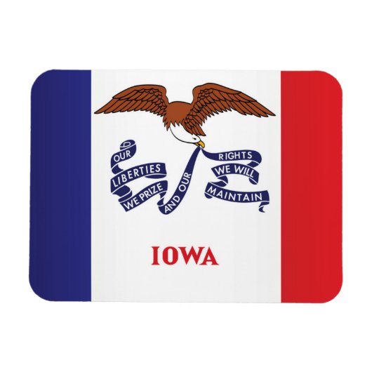 Magnet Flexible Drapeau d'État de l'Iowa, États-Unis (Horizontal)