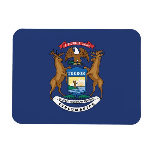 Magnet Flexible Drapeau d'État du Michigan, États-Unis (Horizontal)