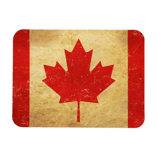 Magnet Flexible Drapeau du Canada Conception Vintage (Horizontal)