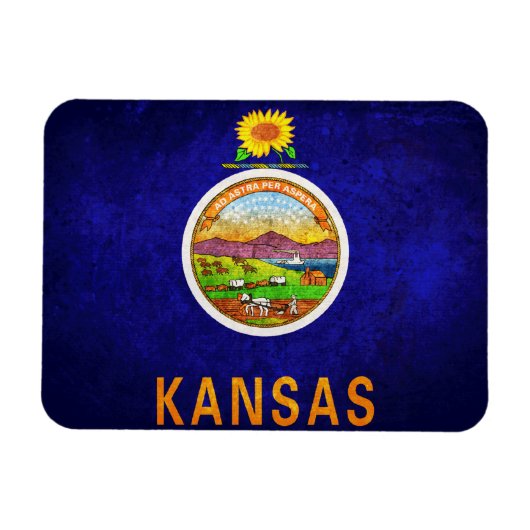 Magnet Flexible Drapeau du Kansas (Horizontal)