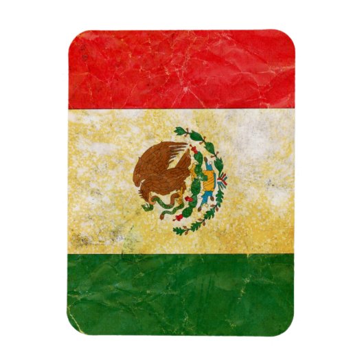 Magnet Flexible Drapeau du Mexique à Grunge (Vertical)