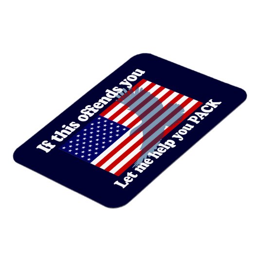 Magnet Flexible Drapeau et Aigle Patriot - Drapeau USA (Côté Gauche)