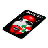 Magnet Flexible Drapeau et carte du Liban sur le visage de la fill (Côté Gauche)