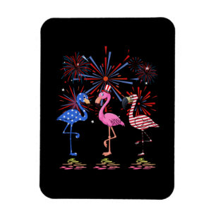 Magnet Flexible Drapeau Flamant rose américain pour le 4 juillet