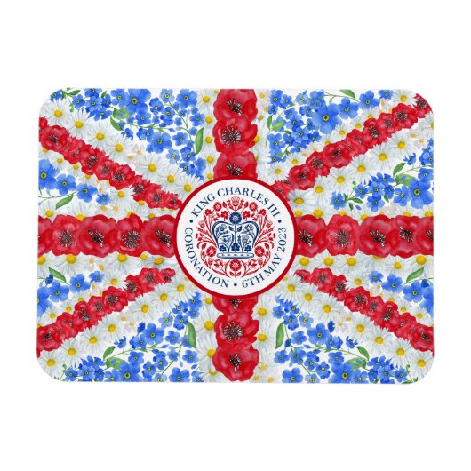 Magnet Flexible Drapeau floral du Royaume-Uni (Horizontal)