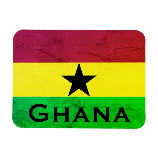 Magnet Flexible Drapeau Ghana (Afrique de l'Ouest) (Horizontal)